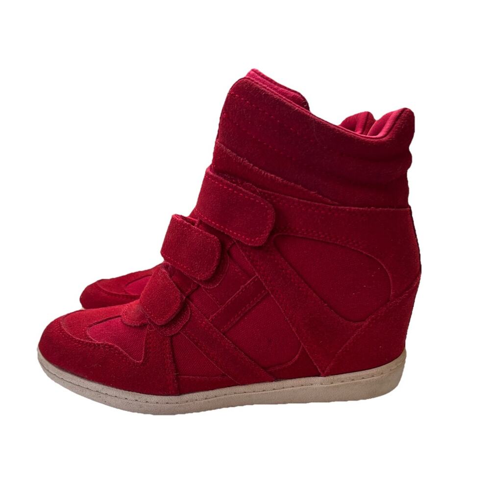 Vintage SKCH+3 Womens Isabel Marant Style Wedge High Top Sneakers Sz 6 Red